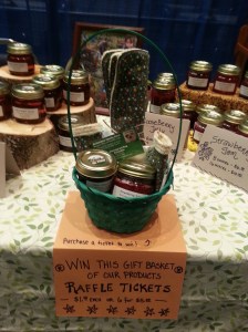 We also had a gift basket of our products that we sold raffle tickets for and gave away at the end of the expo.